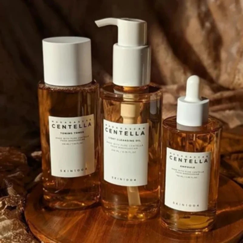 Korean Centella Asiatica Cleansing Oil, Gentle Soothing Toner, Amino Acids Extract Essence Moisturizie Refreshing Facial Care